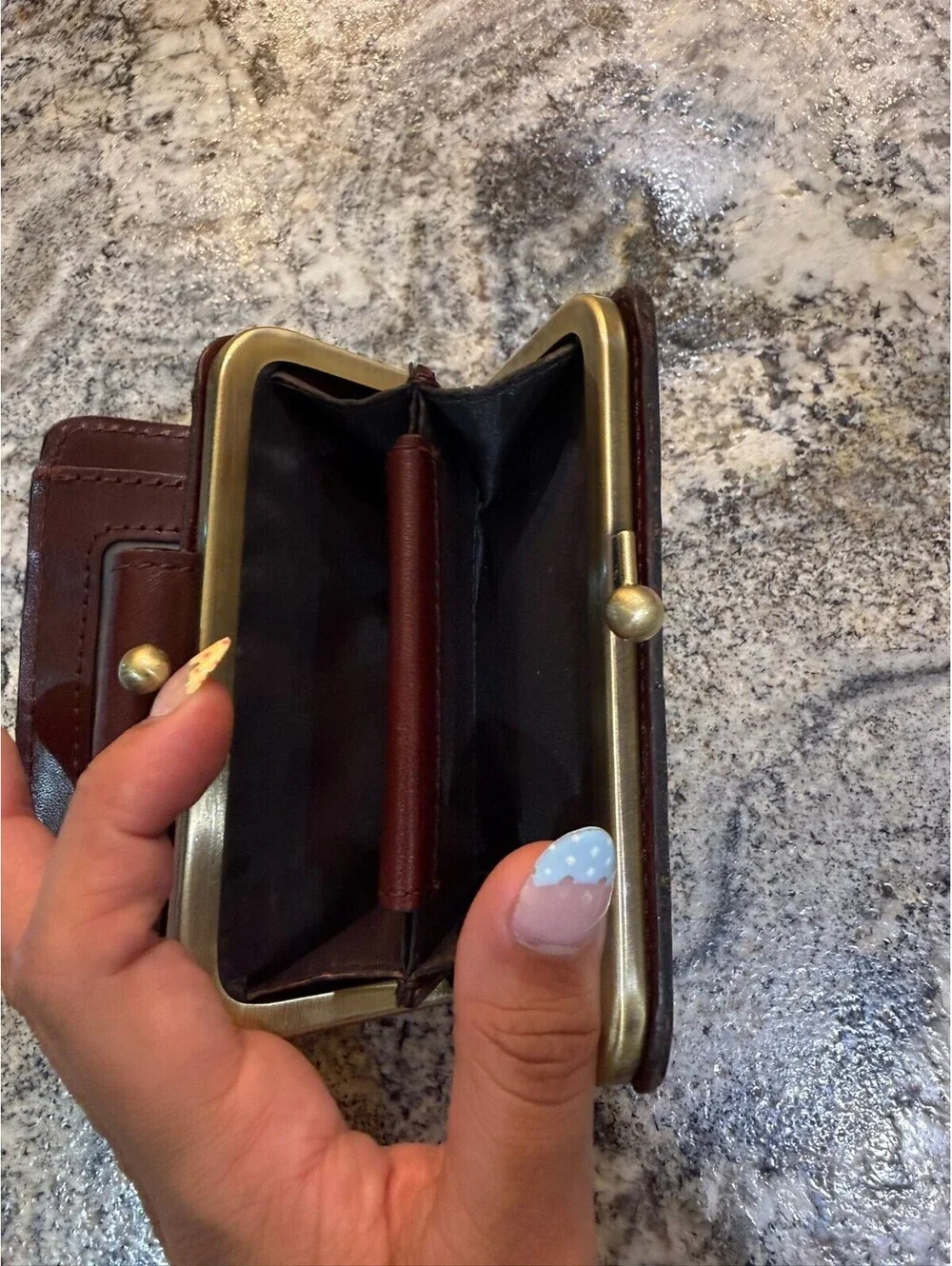 Patricia Nash Brown Leather Floral Print Wallet with Coin Purse